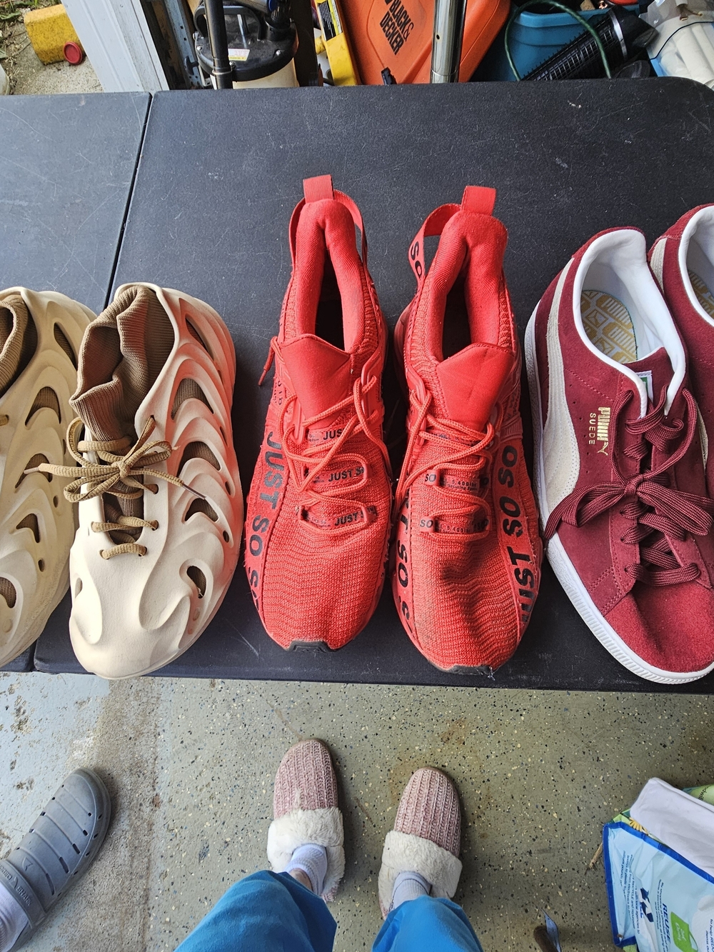 Bright Red Athletic Sneakers - 'JUST SO' Text Detail